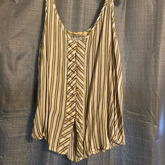 🌸 Liberty Love Tank Top , Large, Yellow and Black strips - Picture 2 of 3